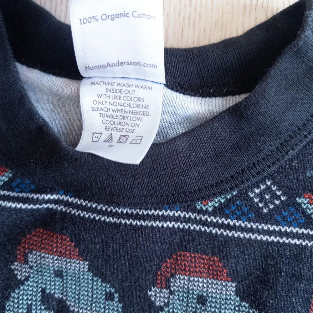 Hanna Andersson 2 Pc Pajamas Blue Dinosaur Race Car Fair Isle Holiday Kids 3T